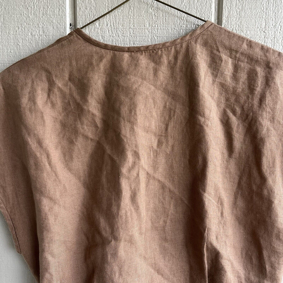 Aritzia Wilfred Brax Linen Wrap Top in Nutmeg Brown Size M - Picture 6 of 6